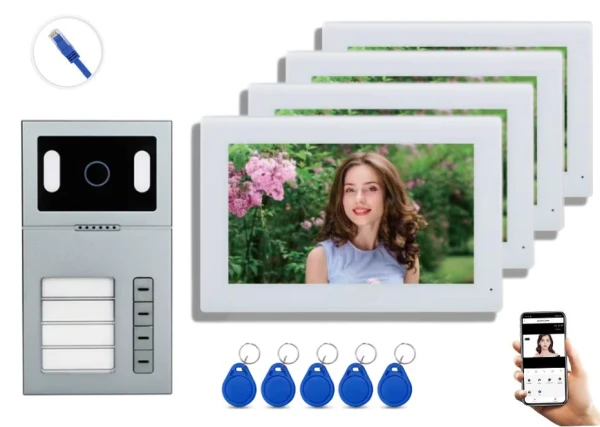 SET VILLA 4 - LAN pripojenie - videovrátnik sprístupovou čítačkou. Zvonenie na mobil.