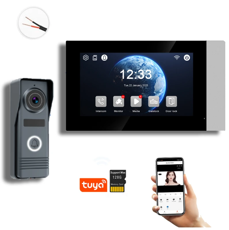 SET - VILLA- 2 žílové pripojenie - videovrátnik . Zvonenie na mobil. 1