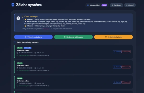 VILKA Access - správa inteligentného prístupu TTlock - prehľadný kalendár + dochádzka 5
