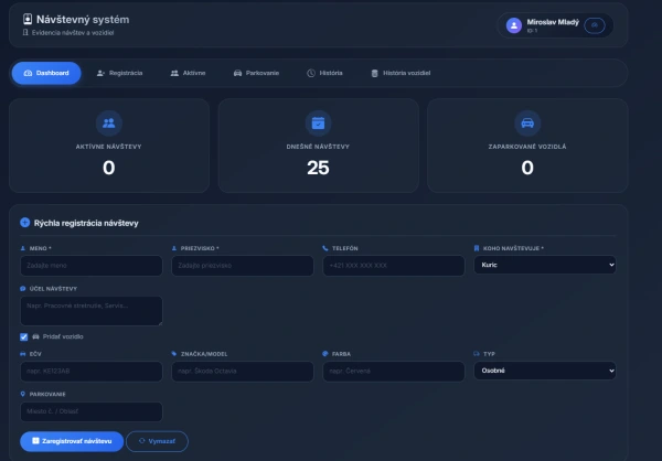 VILKA Access - Webový návštevný systém.