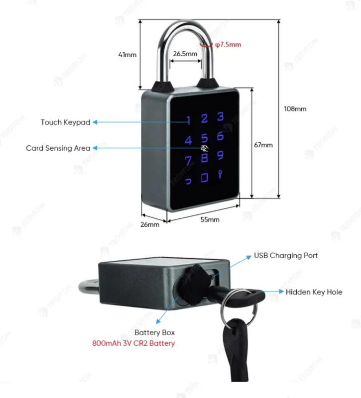 SMART - Visiaci zámok iMcode - kód, karta, kľuč, AP - ONLINE - TTLOCK