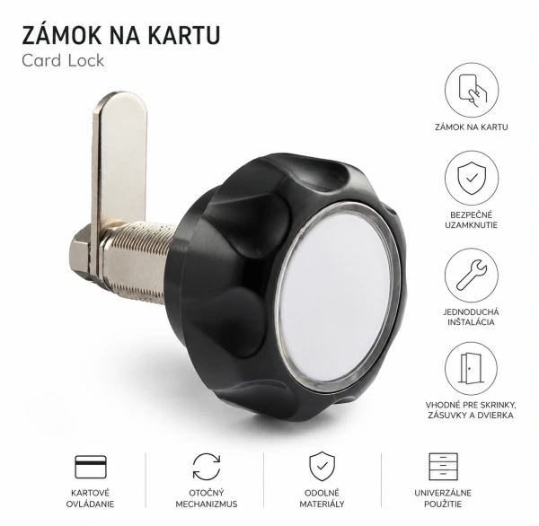 RFID šuplikový zámok otočný - Card lock
