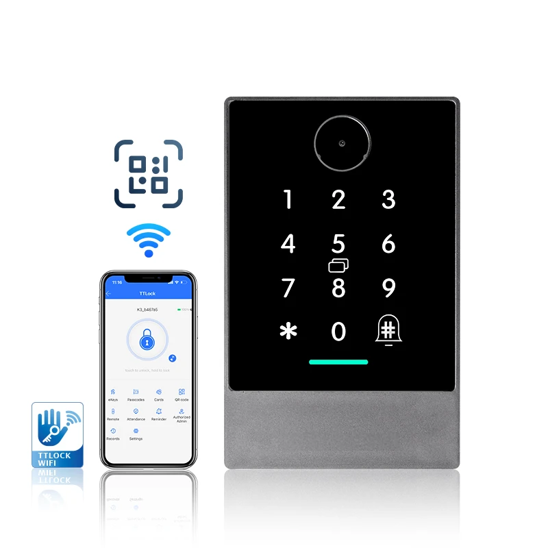 SMART iReader Q - ONLINE - RFID karta - QR kod - PIN- APP- TTlock 1