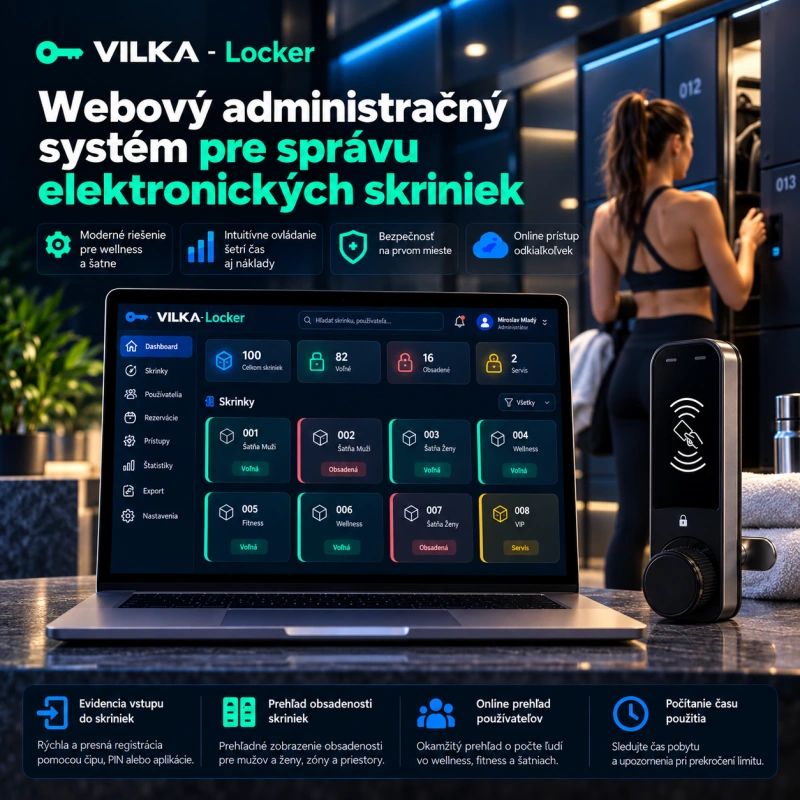 VILKA Locker – Systém pre správu elektronických skriniek a RFID prístupov