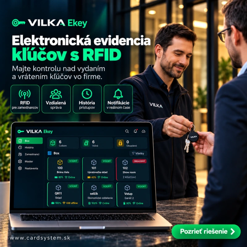 VILKA - Ekey- elektronická evidencia klasických kľúčov s možnosťou skenovania - OFFLINE
