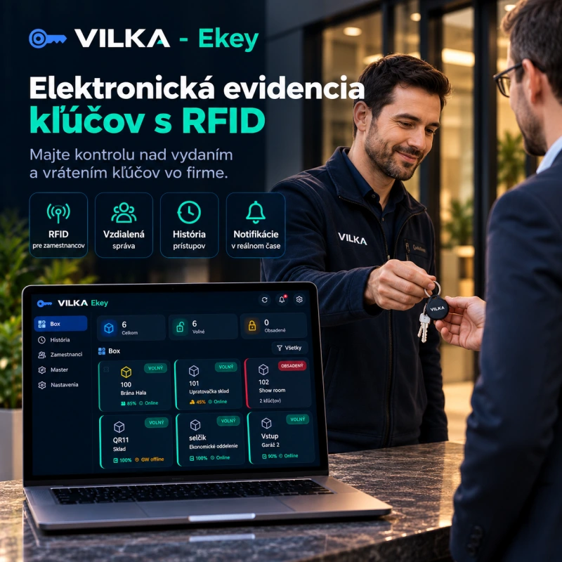 VILKA - Ekey- elektronická evidencia klasických kľúčov s možnosťou skenovania - OFFLINE