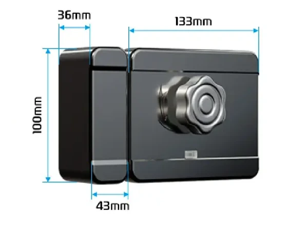 Elektrozámok - samo uzamykací na povrch, s výsuvnou mechanickou závorou. 2