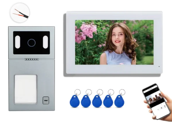 SET - VILLA 2 - 2 žílové pripojenie videovrátnik s RFID čítačkou. Zvonenie na mobil.