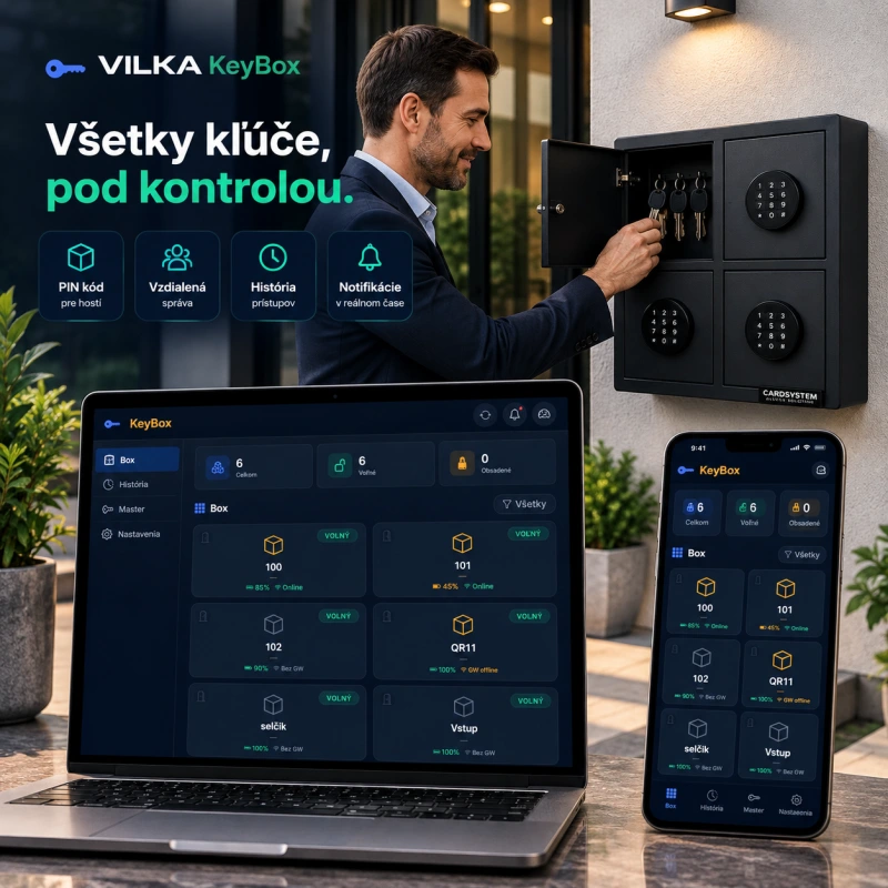 VILKA KeyBox SW – inteligentná správa elektronických KeyBoxov a evidencia kľúčov - ONLINE