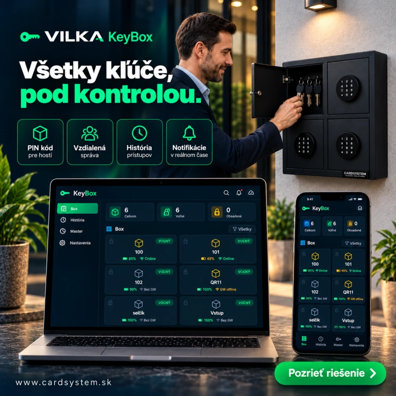 VILKA KeyBox SW – inteligentná správa elektronických KeyBoxov a evidencia kľúčov - ONLINE