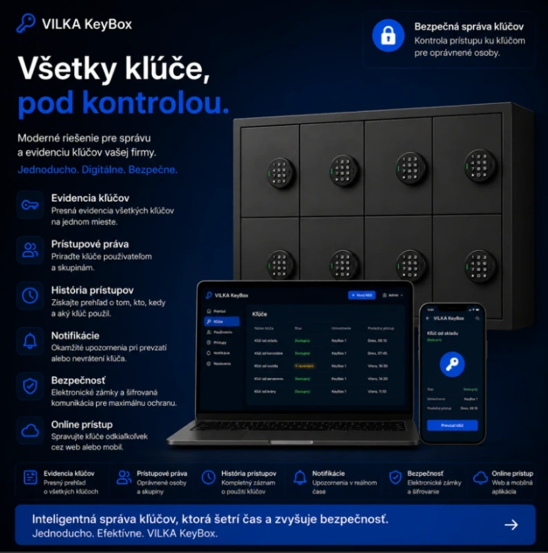 VILKA KeyBox SW – inteligentná správa elektronických KeyBoxov a evidencia kľúčov - ONLINE 1